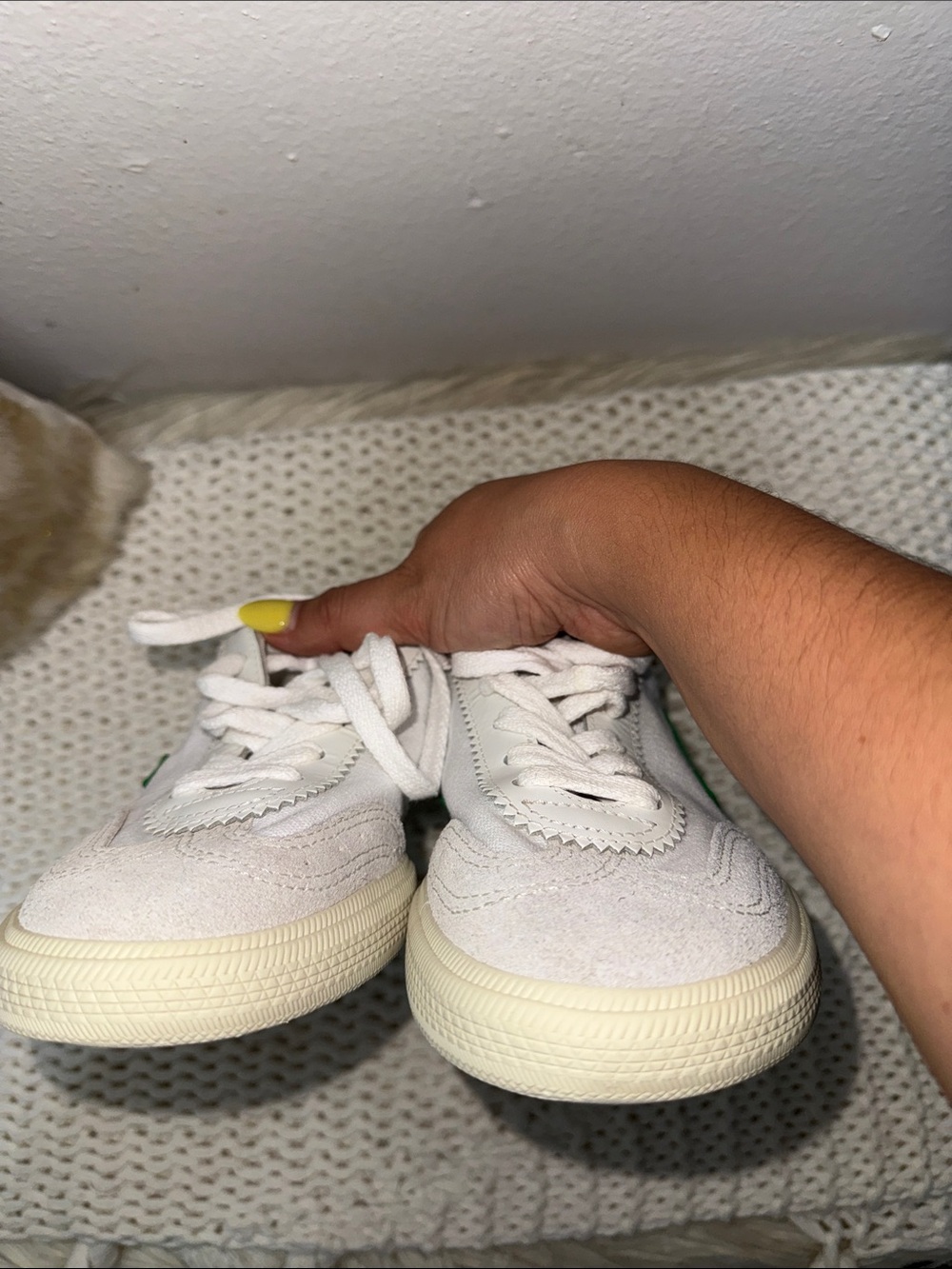 Veja Low-Top Sneakers in White and Green - Picture 6 of 6